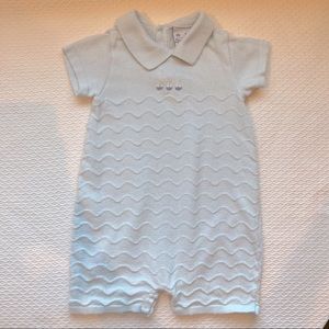 Florence Eiseman Blue Knit Sailpoat Shortall/Romper